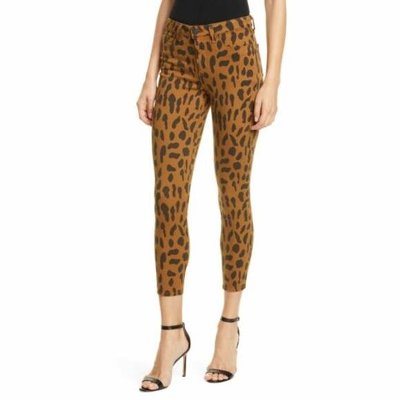 Lagence Margot High-Rise Ankle Skinny Leopard-Print Jeans NWT Size 24 - Picture 1 of 5
